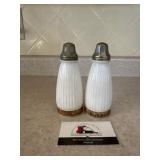 Vintage milk glass salt and pepper shakers