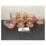 Pink depression glass dishes