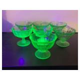 Uranium glass sherbet dishes