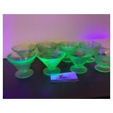Uranium glass dessert cups
