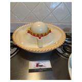 Music playing chip and dip platter