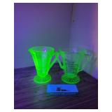 Uranium Glass Cream And Sugar