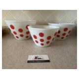 Vintage Fire King Mod Dot mixing bowls