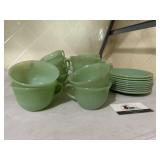 Jadeite  cups and saucers