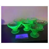 Uranium glass dessert dishes