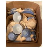 Vintage slate blue dish set