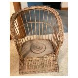 Vintage wicker potty chair