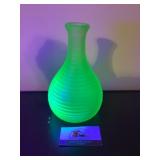 Uranium glass beehive vase