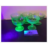 Uranium glass sherbet dishes