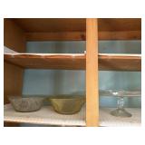 Serving bowls and cake plate