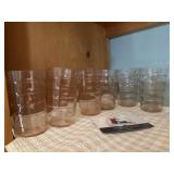 Pink depression glass juice glasses