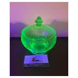 Uranium glass candy dish