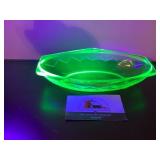Uranium glass butter dish