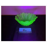 Uranium Glass Flower Bowl
