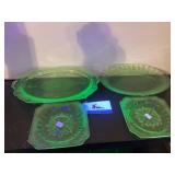 Uranium glass platters and plates