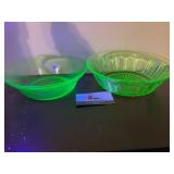 Uranium glass bowls