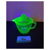 Uranium Glass Measuring Cup and Juicer