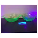 Uranium glass bowls