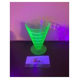 Uranium glass ice cream  dish