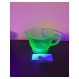 Uranium glass measuring cup