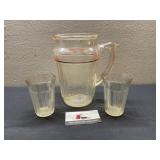 Anchor Hocking Rainbow Stripe Pitcher