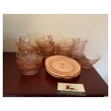 Pink glassware
