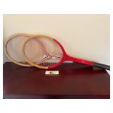 Two vintage tennis racquets