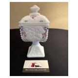 West Moreland, milk, glass beaded edge, grape