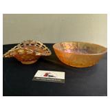 Marigold carnival glass bowls