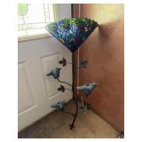 Stained glass, bird lamp, lighted wall decor