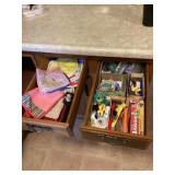 Contents of drawers, bring box