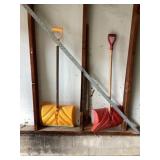 Snow, shovels, and ice chipper