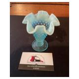 Fenton blue hobnail vase