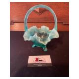 Fenton glass footed basket