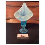 Blue Fenton glass vase