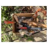 Miscellaneous hammers and paint brushes