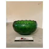 Forest Green Bubble Glass Bowl