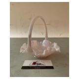 Fenton Pink Opalescent Basket