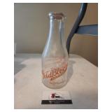 Gold Bloom Glass Milk Bottle