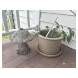 Cement Mushroom and Pot