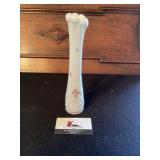 Milk glass painted vase