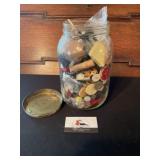 Vintage jar of buttons