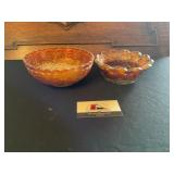 Marigold carnival glass bowls