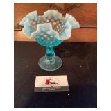 Blue hobnail Fenton glass