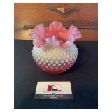 Cranberry hobnail vase
