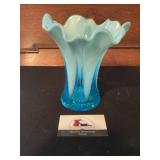 Blue glass vase