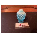 Fenton blue hobnail bud vase