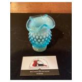Blue hobnail vase
