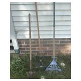 Rakes and shovel