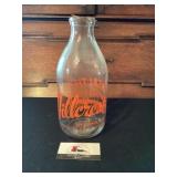 Hillcrest glass milk bottle